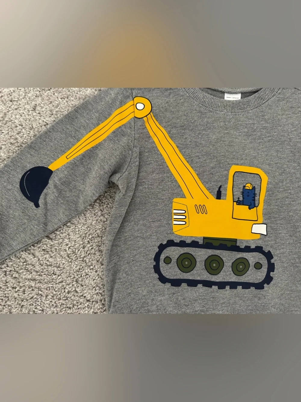 Carter’s Sweatshirt with Excavator Graphic